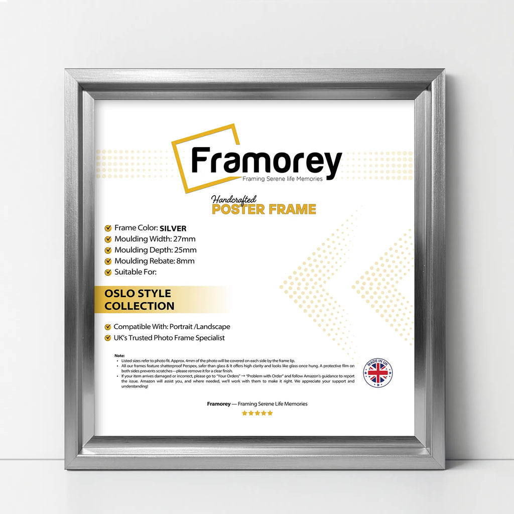 Square Size Silver Oslo Photo Frames Wall Art Poster Frames
