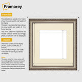 Square Size Gun Metal Shabby Picture Frame With Ivory Mount