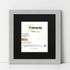 Step Style Square Size Grey Picture Frame With Black Mount