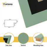 Square Size Green Picture Frame With Black Mount
