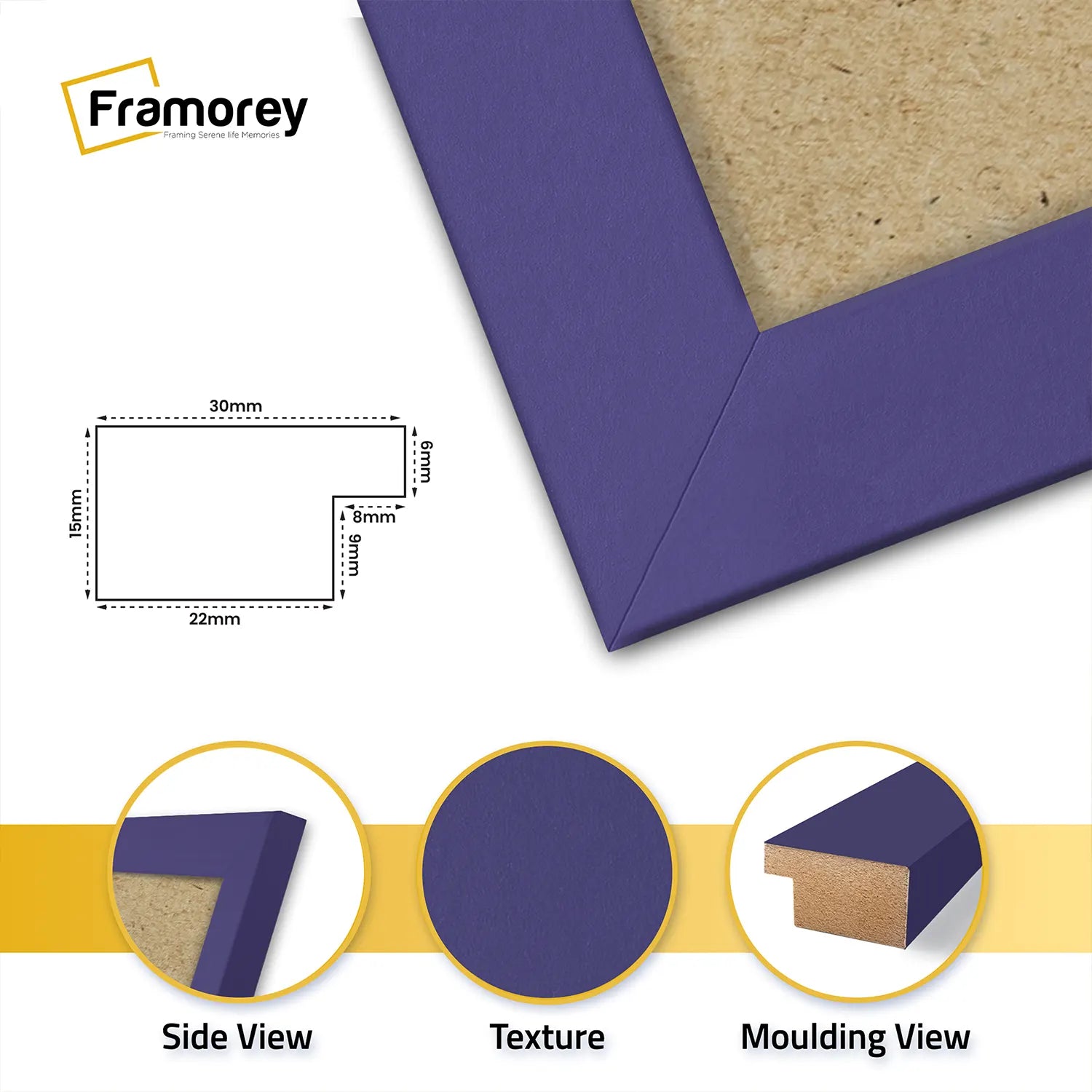 Square Size Purple Picture Frame Wall Decor Frames