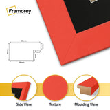Square Size Red Picture Frame With Black Mount