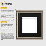 Square Size Gun Metal Shabby Picture Frame With Black Mount