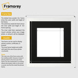 Flat Square White Picture Frame Wall Art Photo Frame With Black Mount