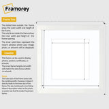Flat Square Size White Photo Frame Wall Art Frame With White Mount