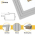Panoramic Step Style Grey Photo Frame With White Mount