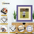 Square Size Purple Picture Frame With Ivory Mount