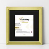 Step Style Square Size Gold Picture Frame With Black Mount