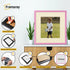 Square Size Thin Matt Pink Picture Frames With Ivory Mount