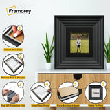 Square Black Wooden Picture Frame Big Step Style with Black Mount