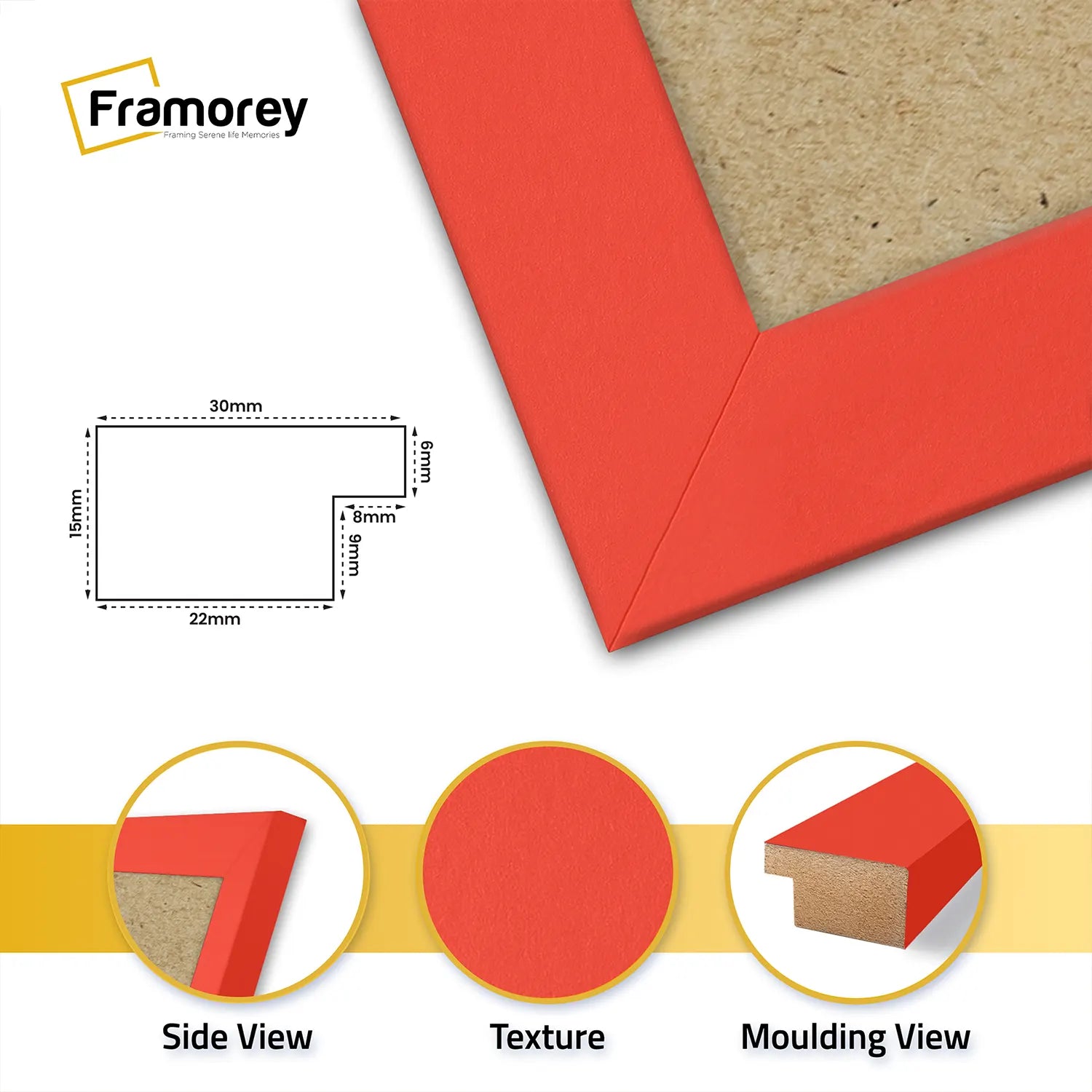 Square Size Red Picture Frame Wall Decor Frames
