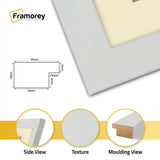 Square Size Silver Picture Frame With Ivory Mount