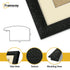 Square Size Picture Frame Black Glitter Sparkle Photo Frames With Ivory Mount