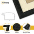 Panoramic Size Glitter Sparkle Black Photo Frames With Ivory Mount