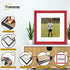 Antique Style Square Size Red Picture Frame with White Mount