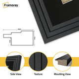 Step Style Square Size Black Picture Frame With Black Mount