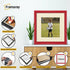 Antique Style Square Size Red Picture Frame with Ivory Mount