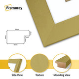 Square Size Gold Picture Frame With White Mount