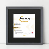 Square Size Dark Grey Thin Matt Picture Frames With Black Mount