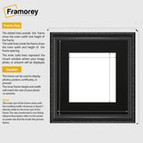 Square Size Black Shabby Picture Frame With Black Mount