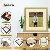 Square Size Thin Matt Gold Photo Frames With Ivory Mount