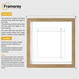 Flat Square Size Oak Picture Photo Frame Wall Art Poster Frame With White Mount