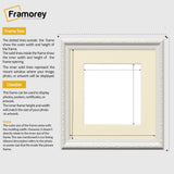Square Size White Shabby Picture Frame With Ivory Mount