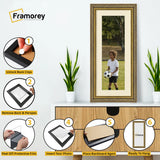 Panorama Gold Photo Frame Dahlia Style Wall Art Frame With Ivory Mount