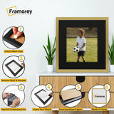 Square Size Gold Thin Matt  Photo Frames With Black Mount