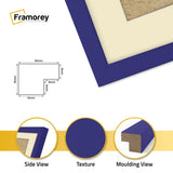 Square Size Thin Matt Purple Picture Frames With Ivory Mount