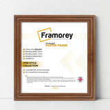 Step Style Square Size Walnut Picture Frame Wall Art Poster Frame