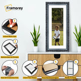 Panorama Silver Photo Frame Dahlia Wall Art Frame With White Mount