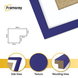 Square Size Thin Matt Purple Picture Frames With White Mount