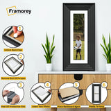 Panoramic Black Wooden Picture Frame Big Step Style, With White Mount