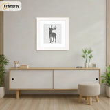 Square Size White Picture Frame With White Mount