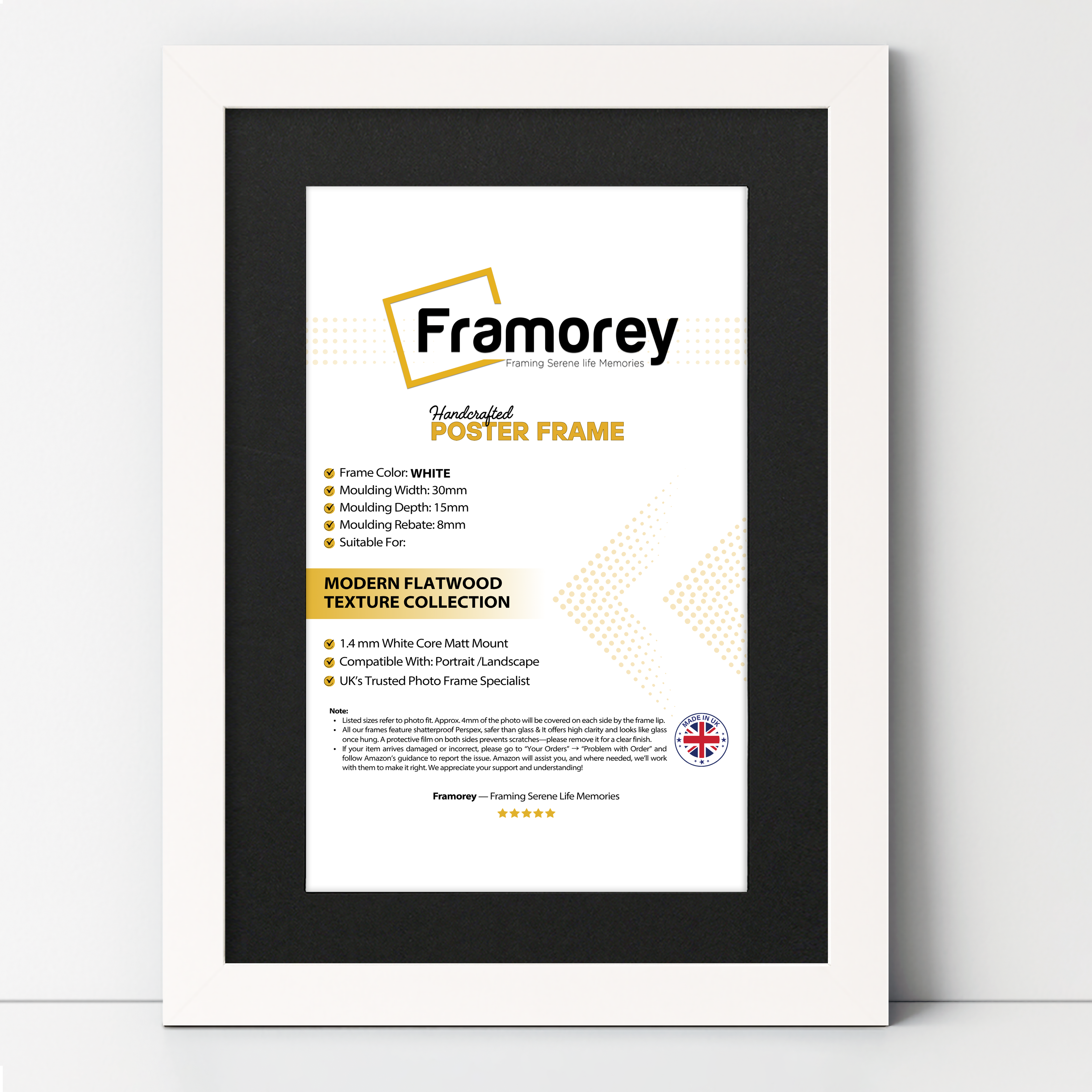 White Picture Frame with Black Mount