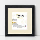 Step Style Square Size Black Picture Frame With Ivory Mount