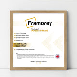 Square Size Thin Matt Oak Picture Frame Poster Frames