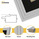 Panoramic Step Style Grey Photo Frame With Black Mount