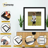 Square Black Picture Frames with Thin Matt White Mount