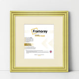 Step Style Square Size Gold Picture Frame With Ivory Mount