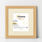 Step Style Square Size Oak Picture Frame With Ivory Mount