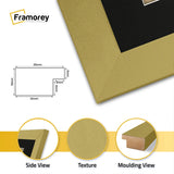 Square Size Gold Picture Frame With Black Mount
