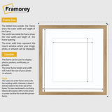 Square Size Thin Matt Oak Picture Frames With White Mount