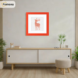 Square Size Red Picture Frame With White Mount