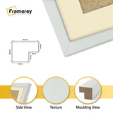 Square Size Silver Thin Matt Picture Frames With Ivory Mount