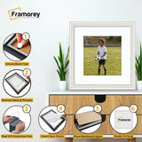 Antique Style Square Size White Picture Frame with White Mount