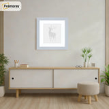Square Size Light Grey Picture Frame With White Mount