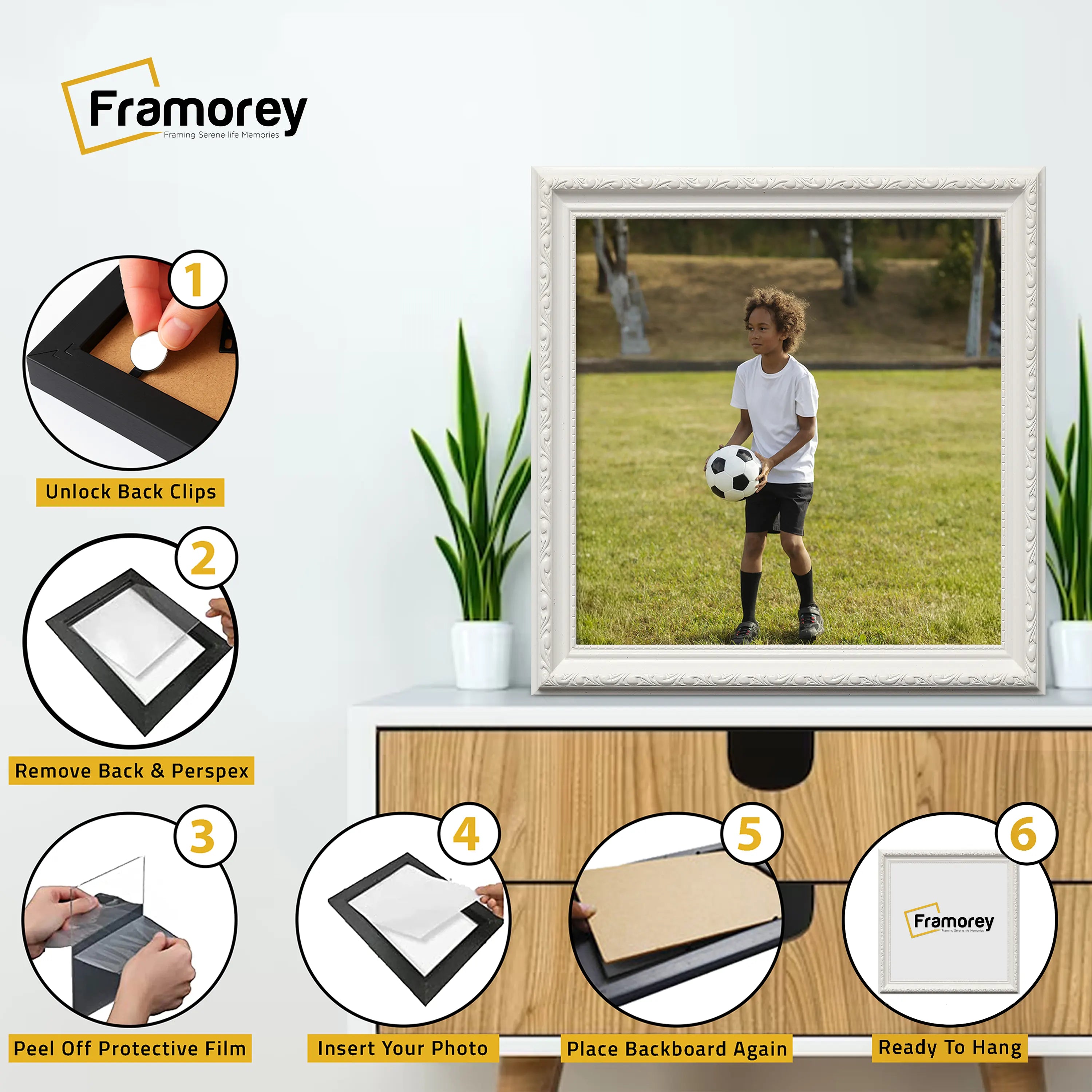 Square Size White Shabby Picture Frame Photo Frames