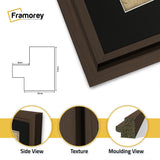 Square Size Walnut Oslo Photo Frames Wall Art Frames With Black Mount